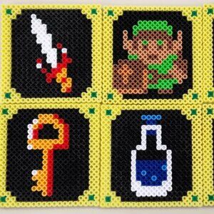 Zelda NES Inspired   Coasters / Perler bead coasters / Hama Beads / Fuse Beds .